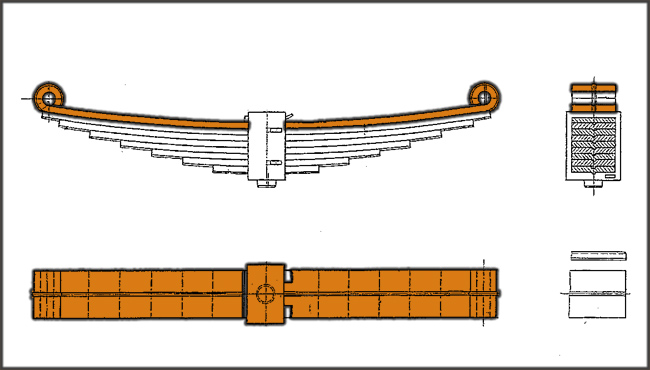 REM02.021.01-1 Lead Spring (1 leaf - 1ST Layers) Bogie WU 83 (DB BA 640 ff- P64 or H-665) 