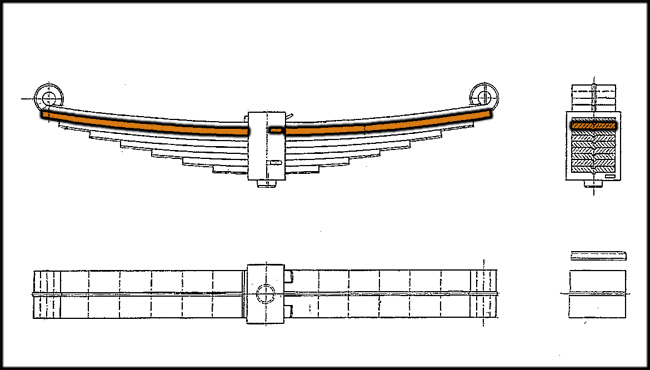 REM02.021.01-2 Lead Spring (2 leaf - 2ND Layers) Bogie WU 83 (DB BA 640 ff- P64 or H-665) 