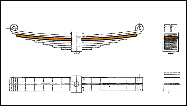 REM02.021.01-3 Lead Spring (3 leaf - 3RD Layers) Bogie WU 83 (DB BA 640 ff- P64 or H-665) 