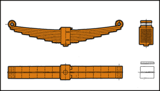 REM02.021.01- Leaf Spring SET (8 layers) Bogie WU 83 (DB BA 640 ff- P64 or H-665)