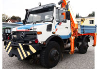 Нов Проект 2016 = ЖП UNIMOG {Производство 1991 год., Модернизация  2016 год: Инсталация кран PALFINGER} за Продажба