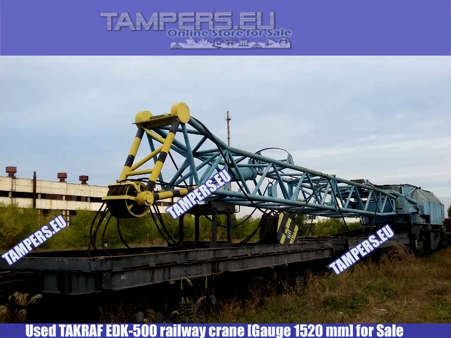Железопътен кран EDK-500 TAKRAF (1984 год. жп междурелсие 1520 мм) за Продажба