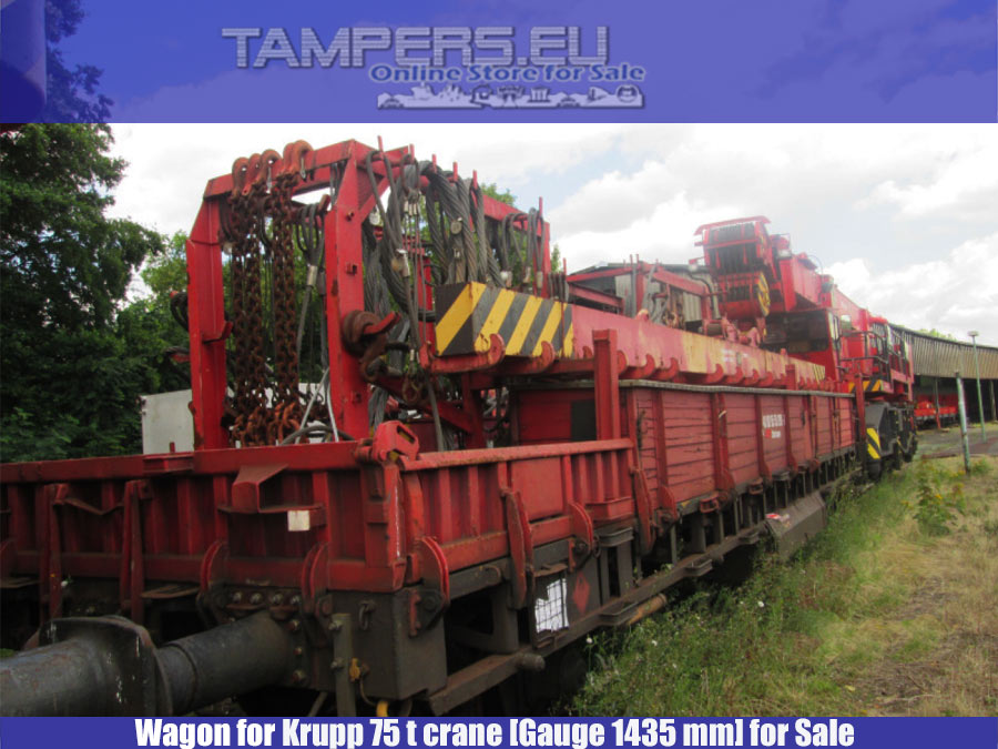 Вагон за железопътен кран 75t KRUPP (жп междурелсие 1435 мм) за Продажба