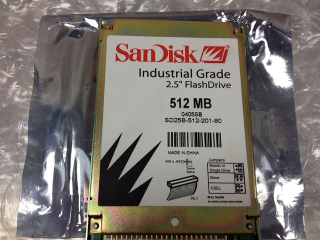 REM.SD25B-512-201-80  2.5" FlashDrive 512 MB {Replace Plasser SD25B-512-201-80}