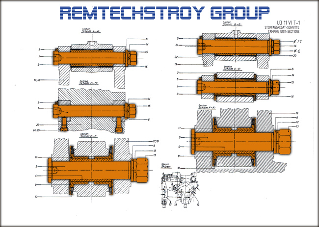 REM SET 09-3X TAMPING UNIT-SECTIONS REM.UD19.1900-X/19.1902/19.1903 {Replace Plasser Set UD19.1900-X/19.1902/19.1903} 