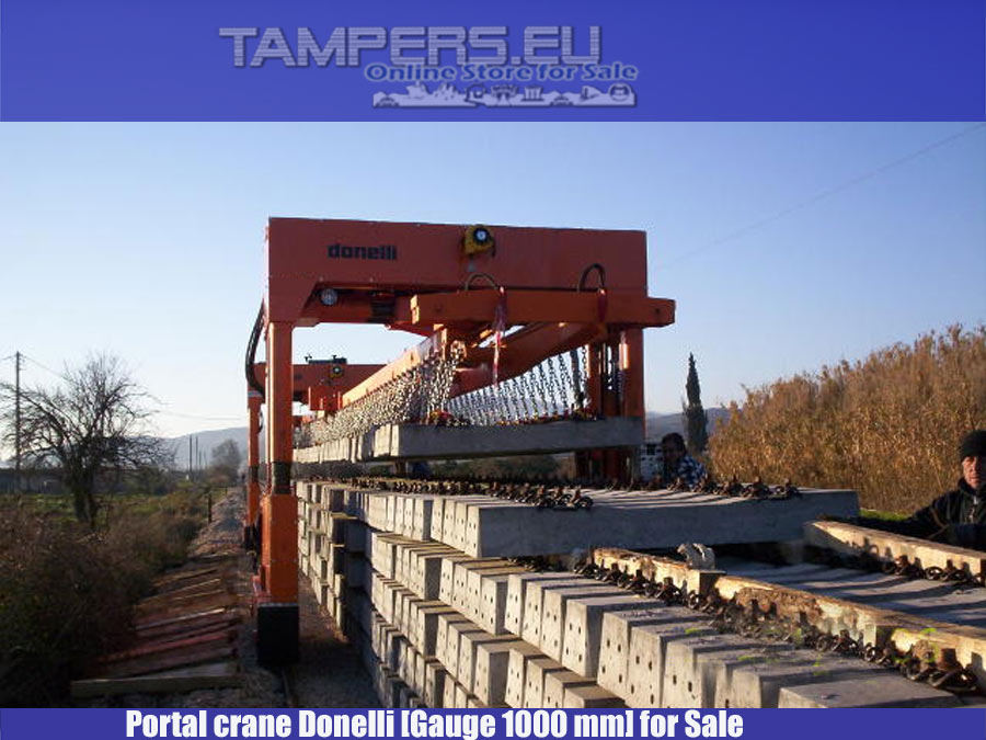 Реконструирани 2005 година Подемен кран / портален кран Donelli  (02 Броя к-т, Основен ремонт 2005 г., жп габарит 1000 мм) за Продажба